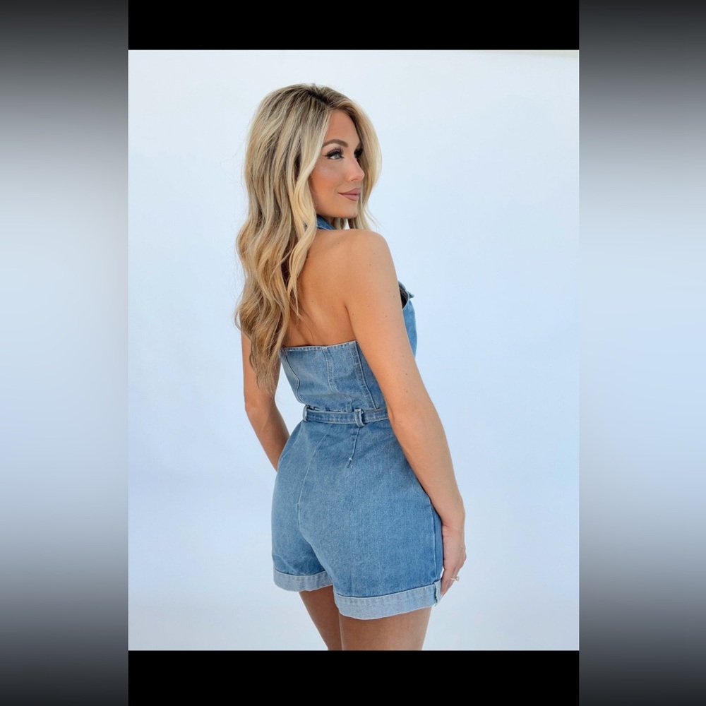 Denim Romper - Picture 3 of 4